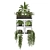 Rustic Concrete Pot Indoor Plants - Set 138 3D model small image 3