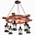 Vintage Boat Style Loft Chandelier 3D model small image 1