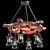 Vintage Boat Style Loft Chandelier 3D model small image 2