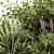 Green & Purple Mixed Plant Bush - Set of 50 3D model small image 3