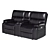 Luxury Leather Reclining Loveseat 3D model small image 1