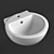 Sanita Luxe Art Pedestal Washbasin 3D model small image 1