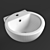 Sanita Luxe Art Pedestal Washbasin 3D model small image 3