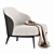 Minotti Leslie Armchair: Sleek and Stylish Seating 3D model small image 2