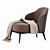 Minotti Leslie Armchair: Sleek and Stylish Seating 3D model small image 3