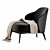 Minotti Leslie Armchair: Sleek and Stylish Seating 3D model small image 4