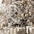 Golden White Christmas Tree Gift 3D model small image 2