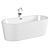 Sleek Oval Acrylic Bathtub 3D model small image 1