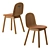 Elegant Oak Potato Chair with Seat Pad 3D model small image 1