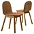 Elegant Oak Potato Chair with Seat Pad 3D model small image 4