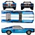 Classic Shelby GT500 1967: Iconic Blue Beauty 3D model small image 1