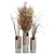 Wood & Ceramic Indoor Plant Combo - Set 345 3D model small image 4