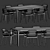 Elegant Marble and Velvet Dining Set 3D model small image 2