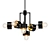 Elegant Black and Gold 6-Light Chandelier 3D model small image 1