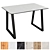 PAMIR-6 OM: Stylish Metal Table with Glass-Plastic Top 3D model small image 1