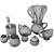 Stylish Kitchen Dish Set 3D model small image 6