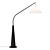 Sleek Black Arc Floor Lamp 3D model small image 1