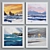 Coastal Landscape Oil Frame Set 3D model small image 2