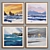 Coastal Landscape Oil Frame Set 3D model small image 4