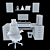 Modern Office Furniture Set 3D model small image 5