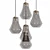 Arren Brass Pendant: Silver Teardrop Shades 3D model small image 1