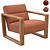 Sleek Bond Leather Chair 3D model small image 1