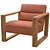 Sleek Bond Leather Chair 3D model small image 3