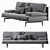 Sleek Zanotta Milano 1039 Sofa 3D model small image 6