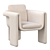 Velvet Floria Armchair 3D model small image 1