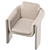 Velvet Floria Armchair 3D model small image 5