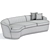 Cappellini Orla Curved Sofa: Sleek and Stylish Seating 3D model small image 2
