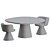 Elegant O Dining Set: Allure Table + Flair Chairs 3D model small image 4