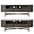 Elegant Mango Wood & Marble TV Stand 3D model small image 1