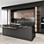 Sleek Black Kitchen Set 3D model small image 4