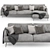 Sleek Corner Sofa by Egoitaliano 3D model small image 2