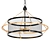 Caserta 32: Antique Brass 6-Light Chandelier 3D model small image 1