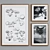 Modern Collage Cat and Mushroom Picture Frame Set 3D model small image 4