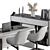 Gray and Black Manager Desk - Office Furniture 3D model small image 3