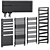 Designer Towel Radiators Set - Stylish and Functional 3D model small image 1