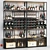 Industrial Standing Wine Rack with Glass Rack 3D model small image 2