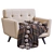 Engage Azure Leather Armchair 3D model small image 1