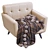 Engage Azure Leather Armchair 3D model small image 6