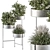 Modern Silver Box Indoor Plant Set 3D model small image 1