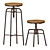 Rustic Rotating Bar Stools 3D model small image 2