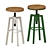 Rustic Rotating Bar Stools 3D model small image 3