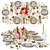 Festive Holiday Tableware Set 3D model small image 1