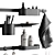 Modern Bathroom Accessories Set 3D model small image 2