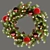 Festive Holiday Wreath with Toys & Pine Cones 3D model small image 1