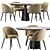 Elegant Eichholtz Chloe & Genova Dining Table 3D model small image 1