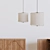 Clouds Linen Pendant Light 3D model small image 3